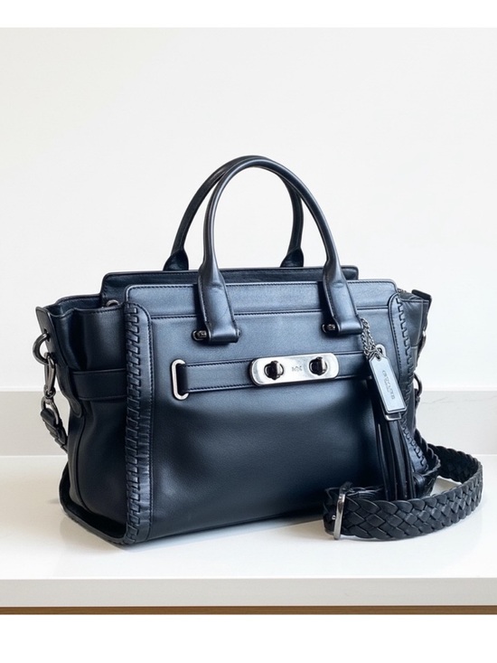 Coach Handbags - Coach Whipstitch Swagger 33 Leather Satchel - Limited Edition